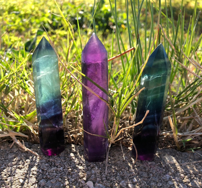 Punta generador fluorita Arco Iris